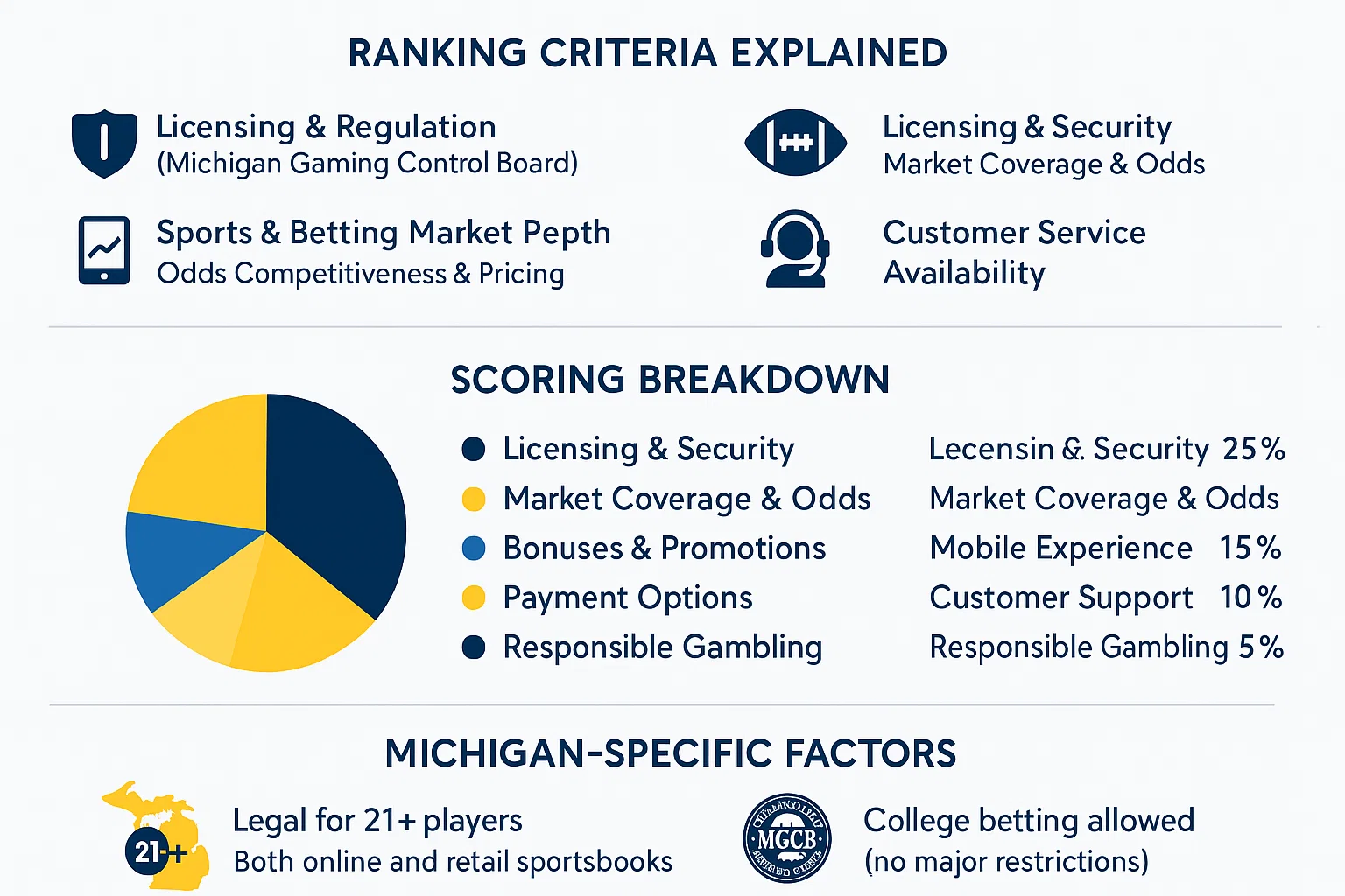 How We Ranked the Best Michigan Sportsbooks
